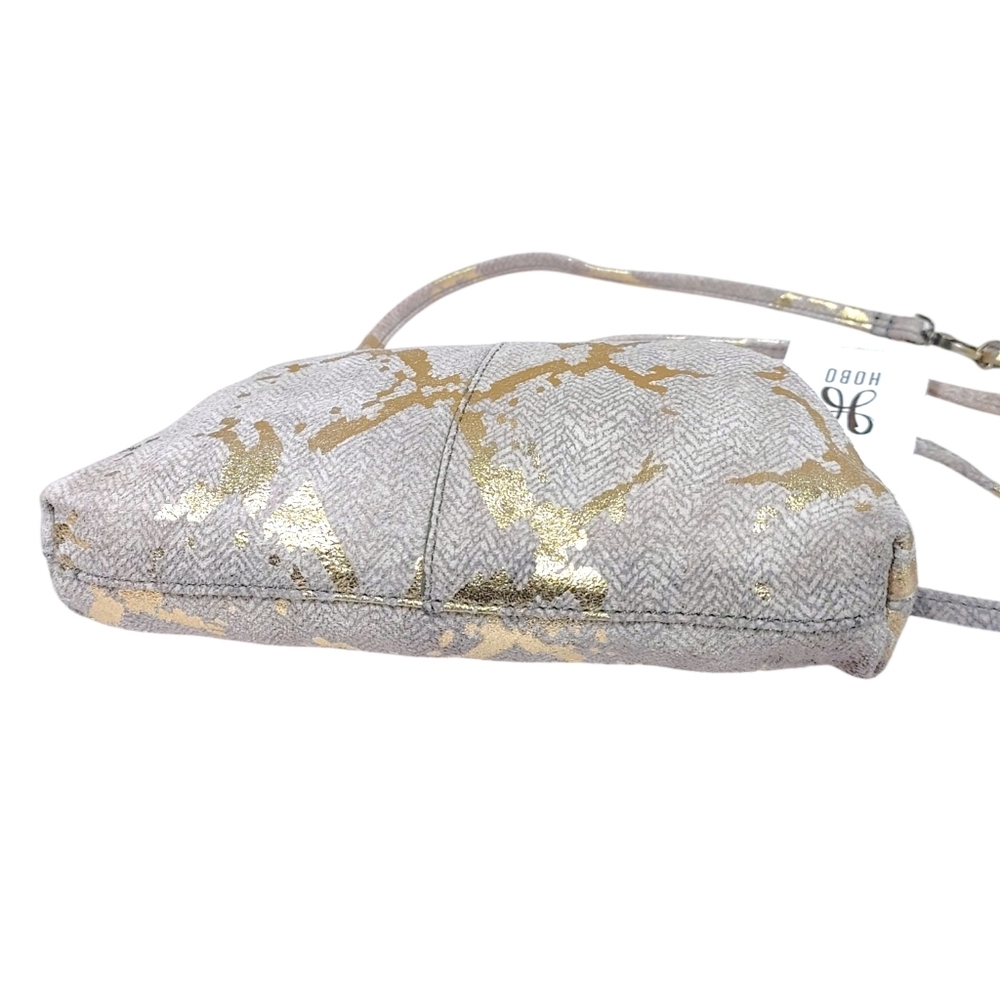 Hobo Metallic Leather Snakeskin Convertible Crossbody Clutch Bag Handbag NWT - Picture 5 of 8